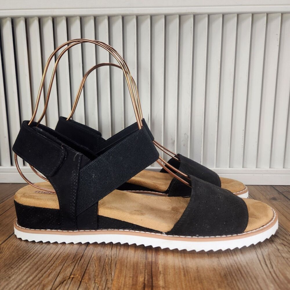 Skechers Cali Memory Foam Desert Kiss 56195S Women Sz 11 Black Slingback Sandals